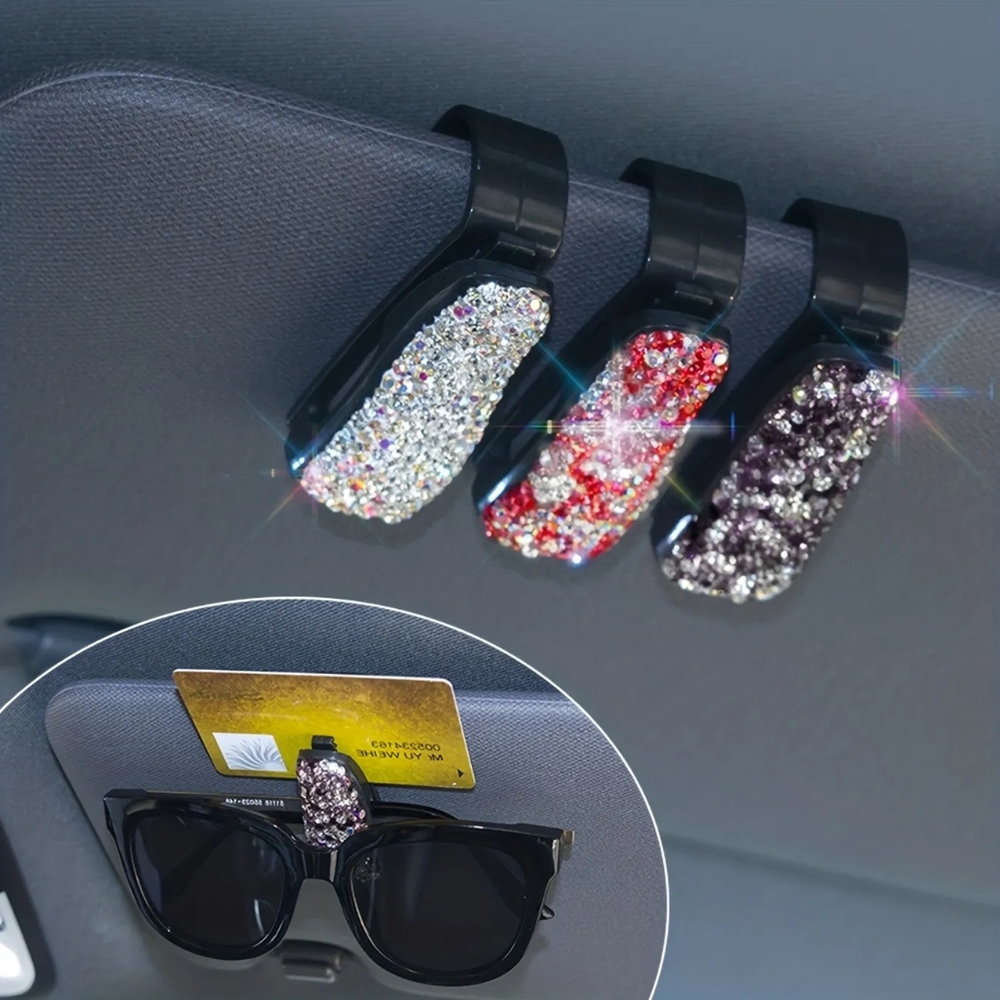 Sunglasses Holder Bling Style 3 Piece Set Pink Red Teal